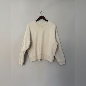 Reformation Organic Cotton Off-White Crewneck Sweatshirt